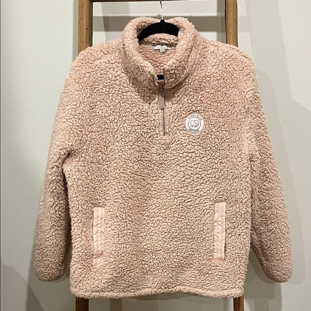 Ivory Ella Sherpa 1/4 zip Pullover